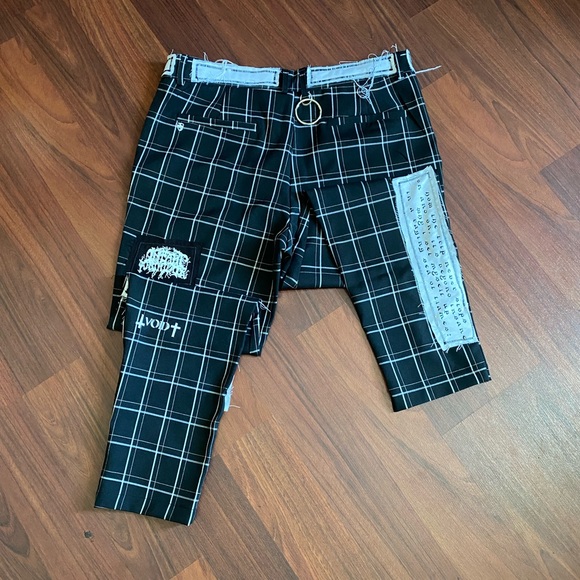 PUTRID 1 of 1 black plaid chino trouser - Picture 3 of 4
